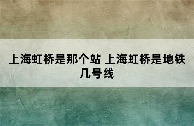 上海虹桥是那个站 上海虹桥是地铁几号线